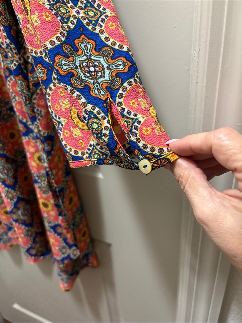 fig and flower Navy Print Tunic with Medallions - Picture 4 of 8